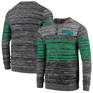 Seattle Seahawks Retro Marled Knit Long Sleeve Henley T-Shirt